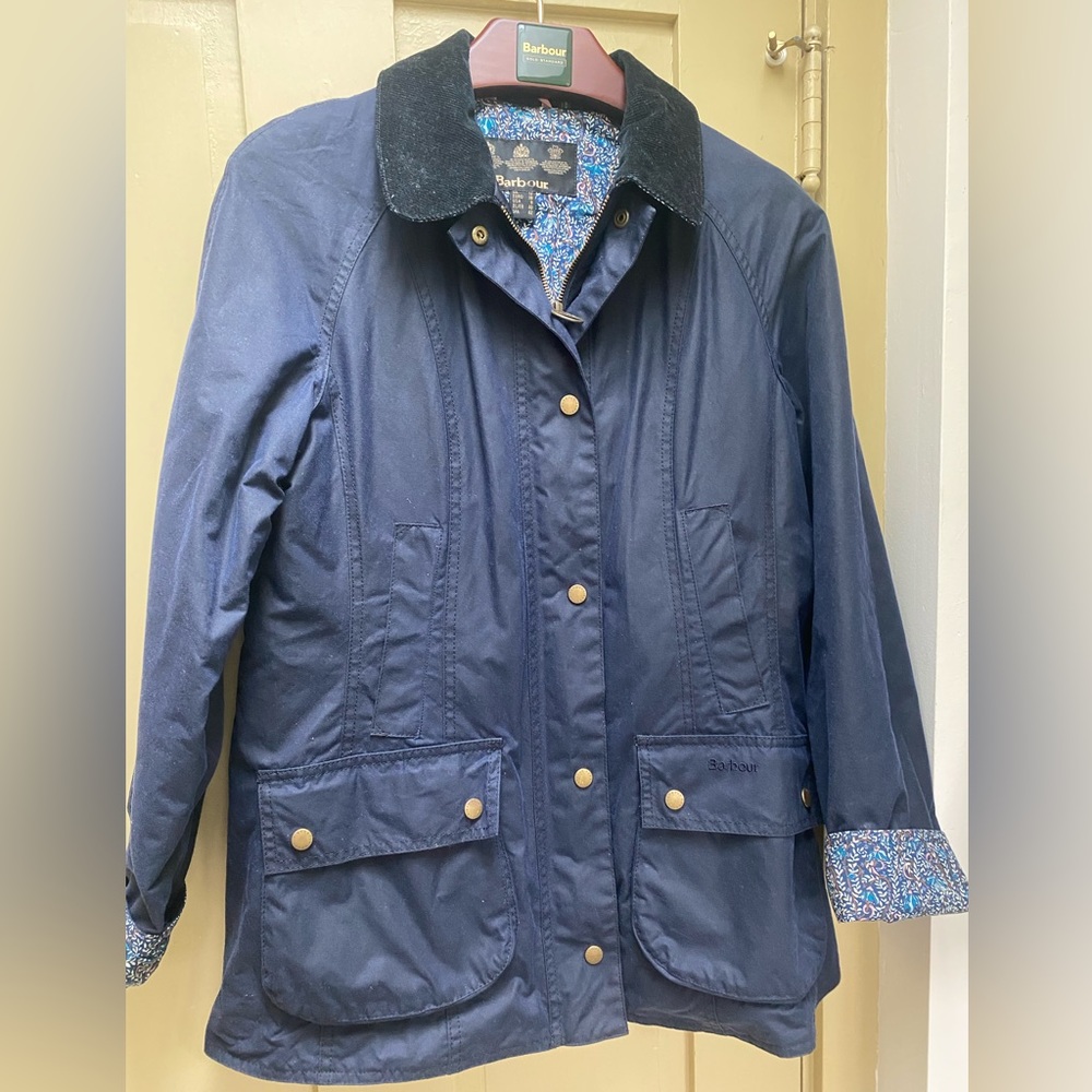 Barbour Navy Wax Jacket size 8